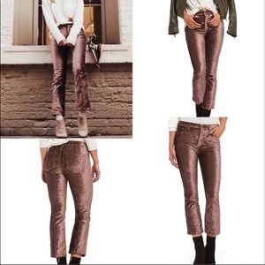 FREE PEOPLE Velvet Cropped Flare Jeans